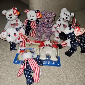 Ty Patriotic Plush Collection with Red, White, and Blue